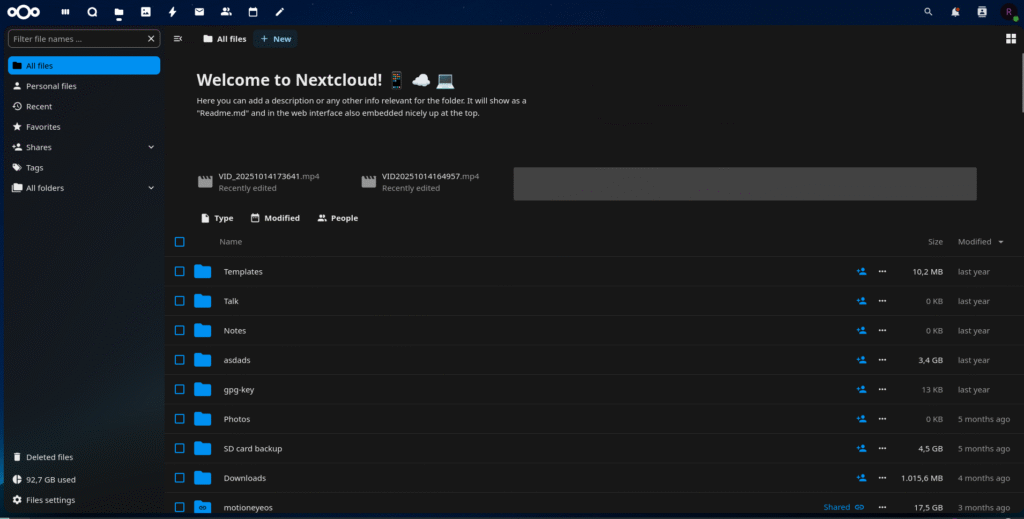 Nextcloud UI
