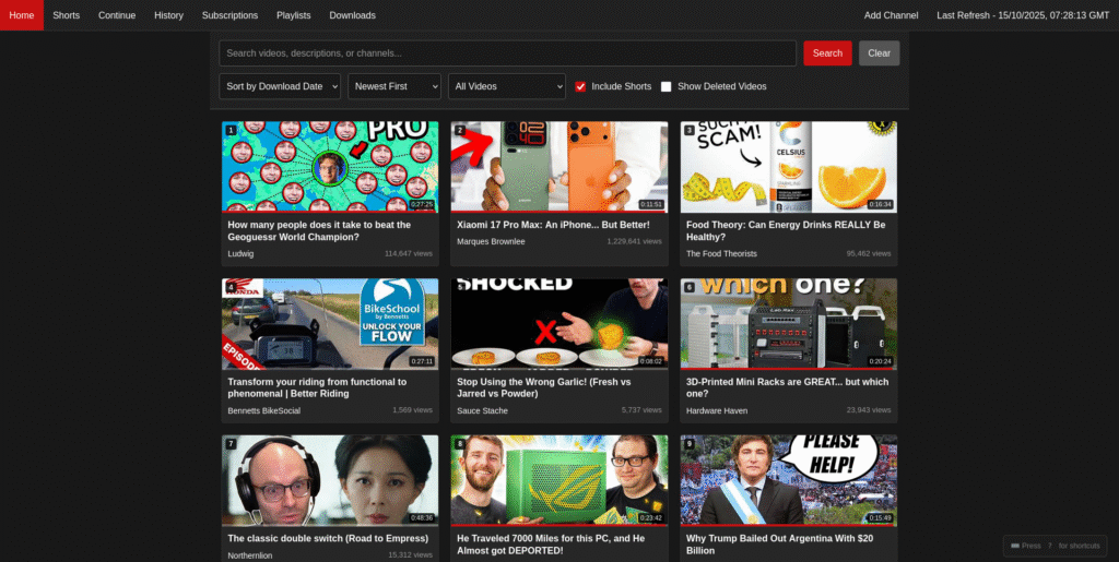 Frontend for Youtube Cuck project.
